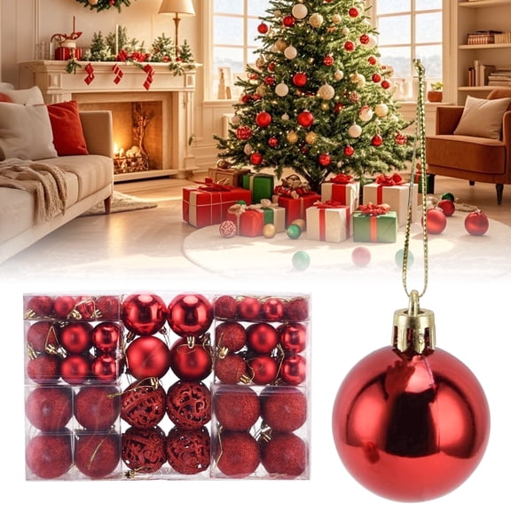 HioHa 100-Pack Shatterproof Plastic Ornaments, Fade-Resistant Red Green Gold Silver Ball Decorations for Christmas Tree, Easter, Wedding, Birthday & Party Decor