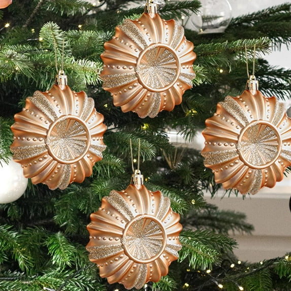 Christmas Special Decorative Small Pendant Set - Plastic Electroplating Golden Color Ornaments, Multicolor, for Tree & Holiday Decor