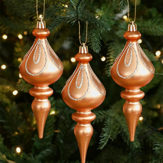 Christmas Special Decorative Small Pendant Set - Plastic Electroplating Golden Color Ornaments, Multicolor, for Tree & Holiday Decor