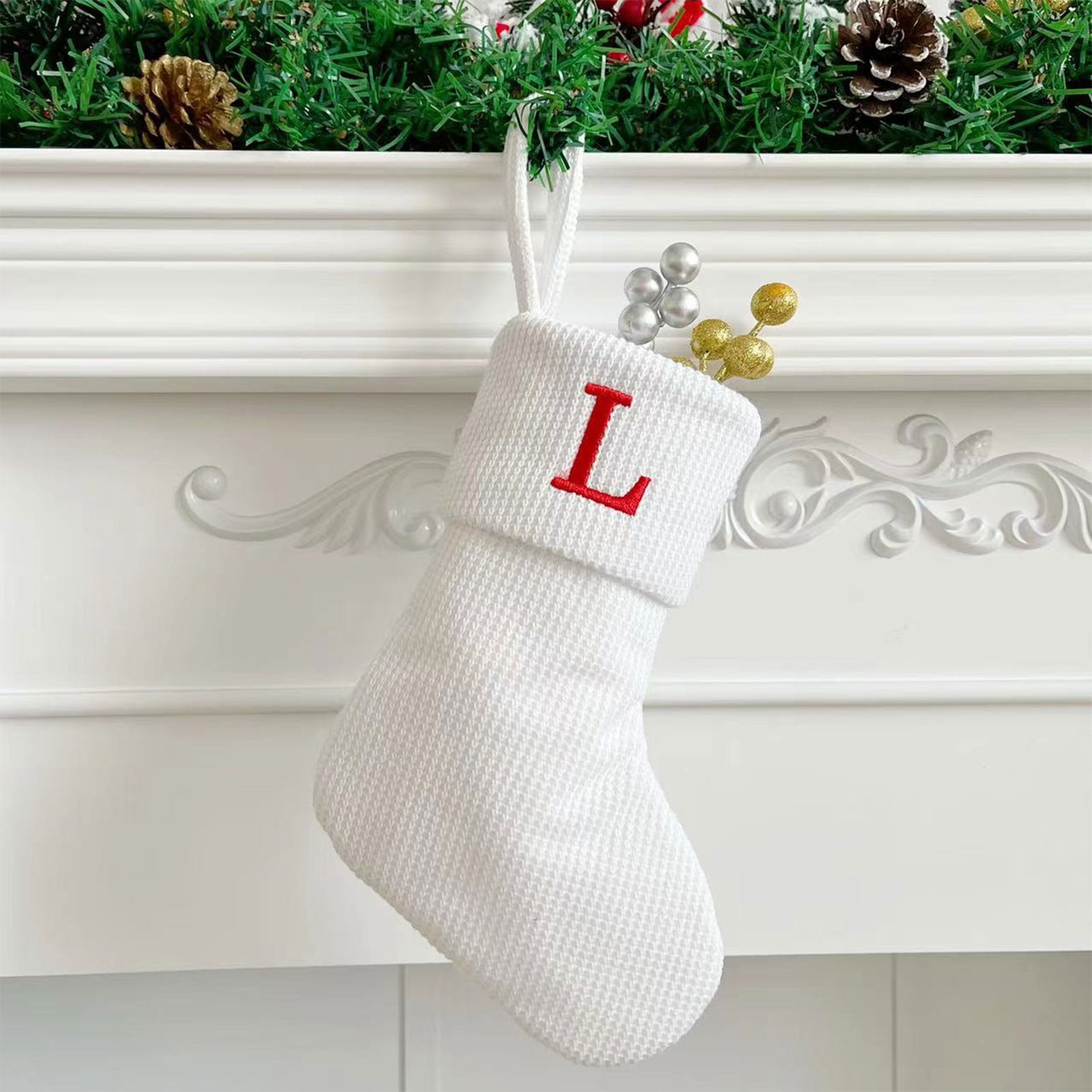 Christmas Special! HIMIWAY Christmas Stockings Small Embroidered Letter ...