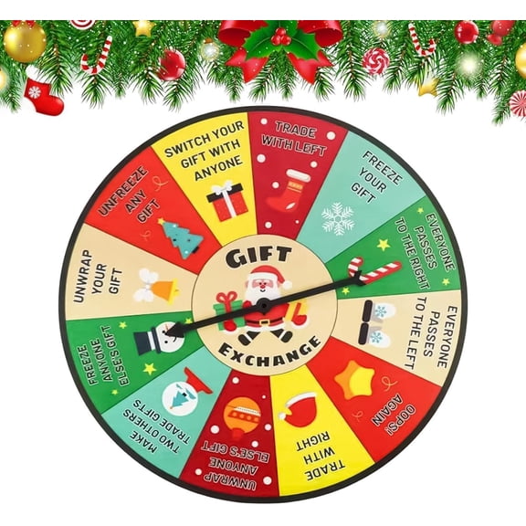 Christmas Spinner Game Family Party Prize Swap Spinner, Holiday Spin Wheel for Teens Adults Hosts Families Home Office Apartment Classroom Gatherings Events