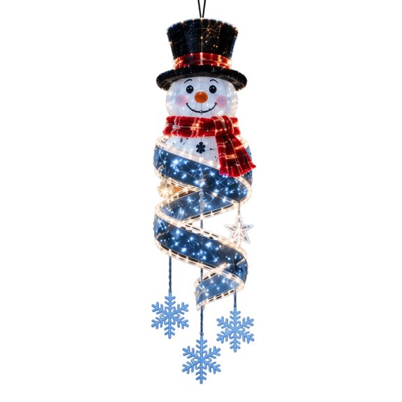 Christmas Spiral Hanging LED Light Xmas Decor, Magic Swirl Decoration with Warm Soft Glow Cozy Festive Ambiance for Tree Porch Window Home Holiday Decor Perfect for Christmas Gift Giving