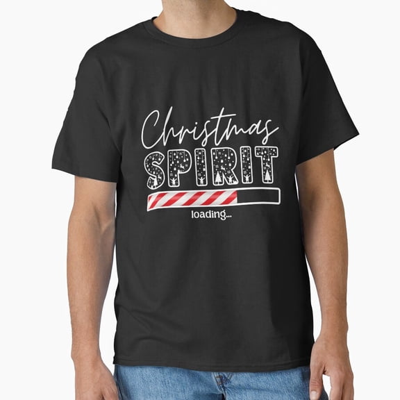 Christmas Spirit Loading Bar Funny Gamer Geek Holiday Gift Unisex T-Shirt, for men & women, up to size 5XL