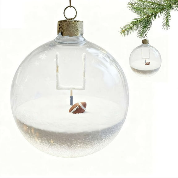 Christmas Sports Ball Ornament, Plastic Charming 2D Sports Scenes Holiday Ornament for Xmas Tree & Home Décor, Xmas Gifts for Sports Lovers