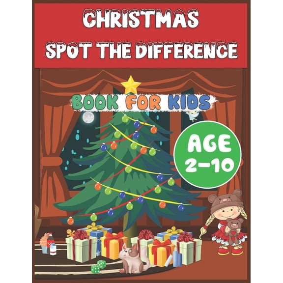 Christmas Spot The Difference Book for Kids Age 2-10: Find differences! Activity Workbook for Smart Little Children Todd, (Paperback)