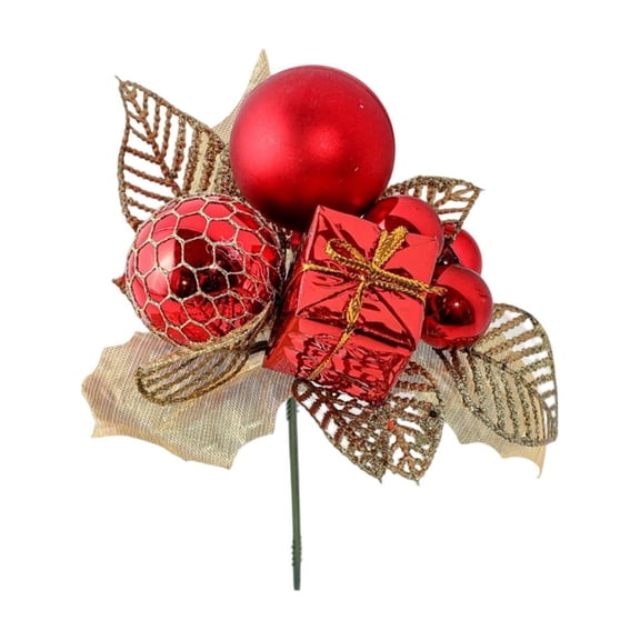 Christmas Spray Branch Decoration- Plastic Holiday Pick for Tree, Vase & Indoor Display