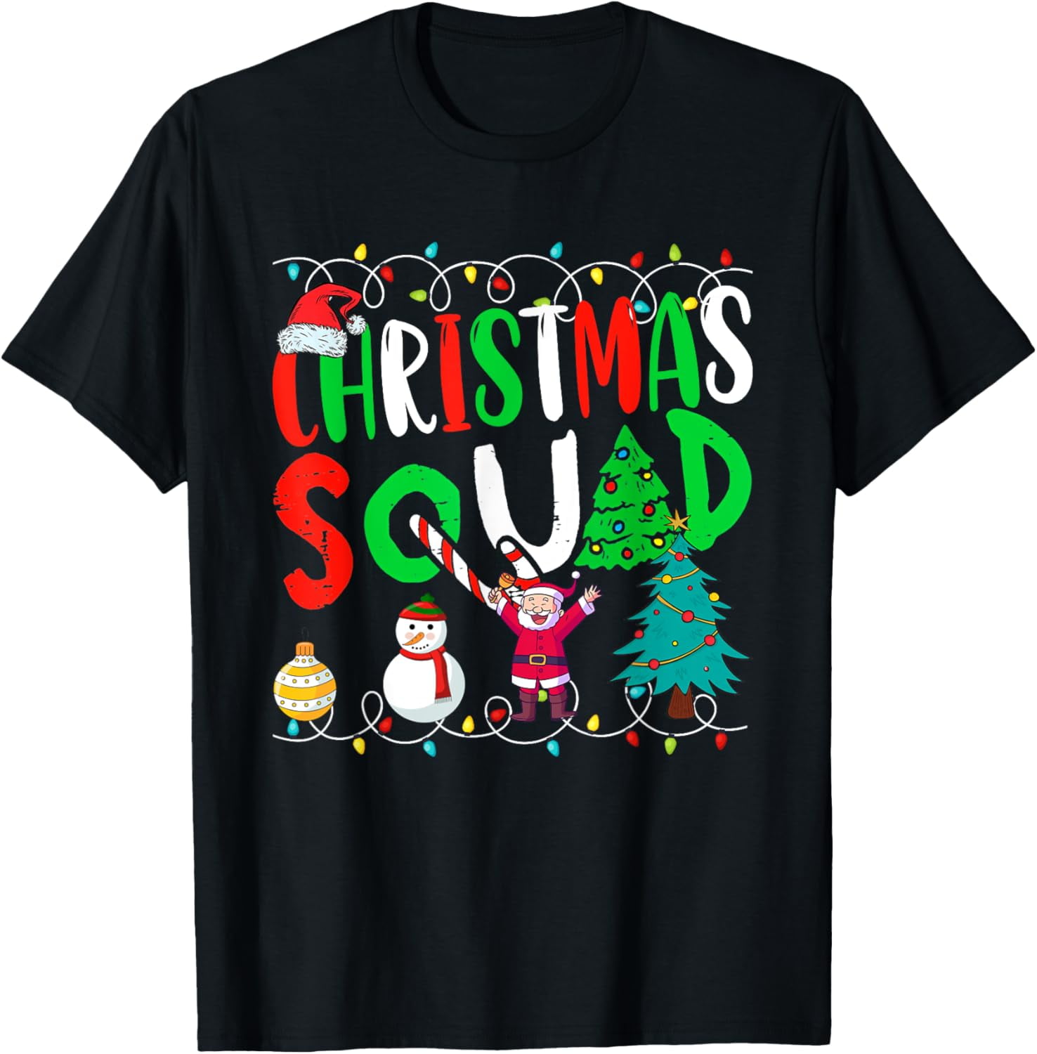 Christmas Squad Funny Xmas Tree Family Matching Pajamas Boys T-Shirt ...