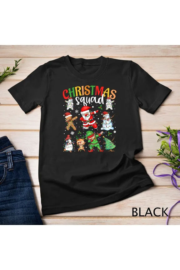 Christmas Squad Jolly Figure Dabbing Elf Family Matching Tee Unisex T-Shirt up to size 5XL