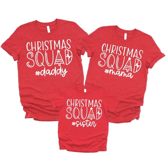 Christmas Squad Matching Family Shirts Dad Vintage Red Shirt Adult Medium