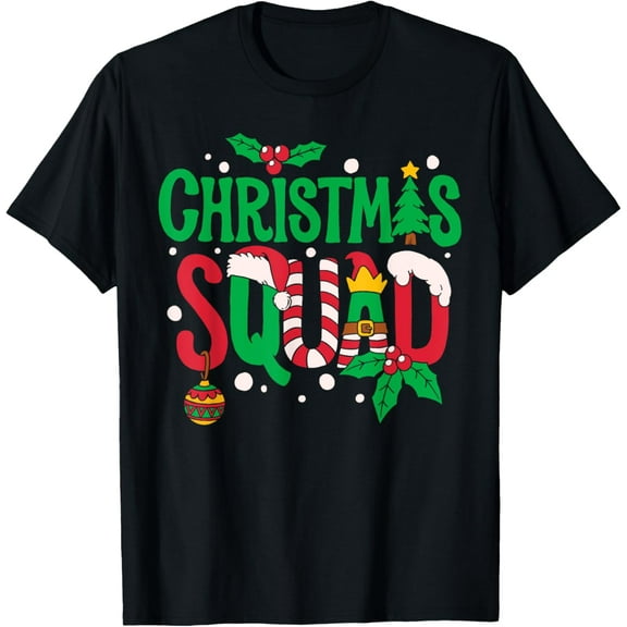 Christmas Squad Santa Elf Family Matching Pajamas Boys Girls T-Shirt