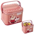Christmas Square Cookie Tin With Handle Lid, Metal Nesting Containers ...