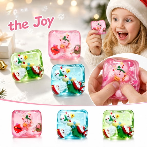 Christmas Square Squeeze Fidget, Holiday Squishy Sensory Toy, Soft Squeezy Christmas Activity, Festive Desk Companion, Anxiety Relief Fidget, Stocking Stuffer Gift For Holiday Parties