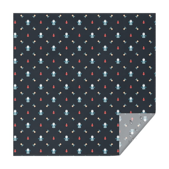 Christmas Square Tablecloth 42x42 Inch – Waterproof Polyester Printed Table Cover, Wrinkle Resistant & Washable for Kitchen Dining Picnic Party Decor, Single-v4-15, White