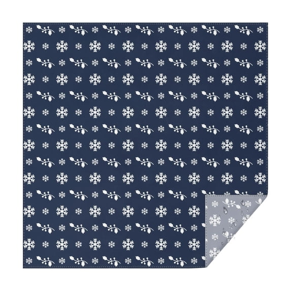 Christmas Square Tablecloth 42x42 Inch – Waterproof Polyester Printed Table Cover, Wrinkle Resistant & Washable for Kitchen Dining Picnic Party Decor, Single-v4-15, White