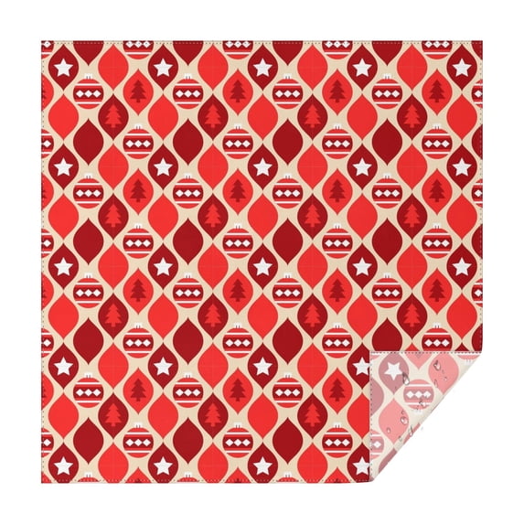 Christmas Square Tablecloth 42x42 Inch – Waterproof Polyester Printed Table Cover, Wrinkle Resistant & Washable for Kitchen Dining Picnic Party Decor, Single-v4-15, White