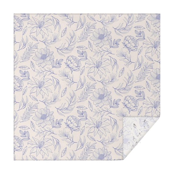 Christmas Square Tablecloth 42x42 Inch – Waterproof Polyester Printed Table Cover, Wrinkle Resistant & Washable for Kitchen Dining Picnic Party Decor, Single-v4-15, White