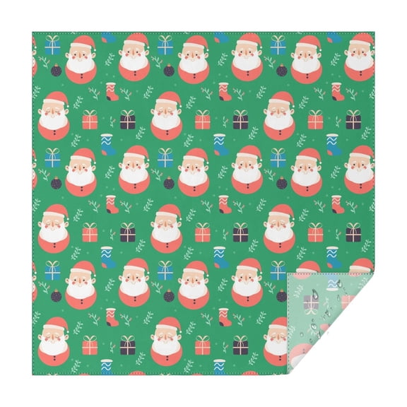 Christmas Square Tablecloth 42x42 Inch – Waterproof Polyester Printed Table Cover, Wrinkle Resistant & Washable for Kitchen Dining Picnic Party Decor, Single-v4-15, White