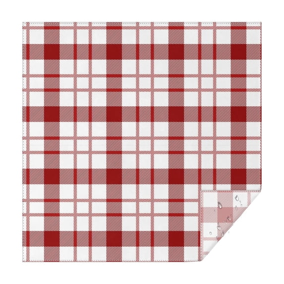 Christmas Square Tablecloth 42x42 Inch – Waterproof Polyester Printed Table Cover, Wrinkle Resistant & Washable for Kitchen Dining Picnic Party Decor, Single-v4-15, White
