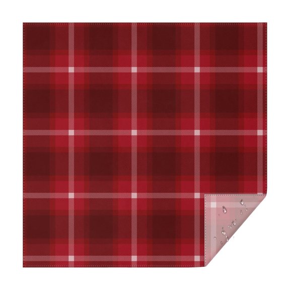 Christmas Square Tablecloth 42x42 Inch – Waterproof Polyester Printed Table Cover, Wrinkle Resistant & Washable for Kitchen Dining Picnic Party Decor, Single-v4-15, White