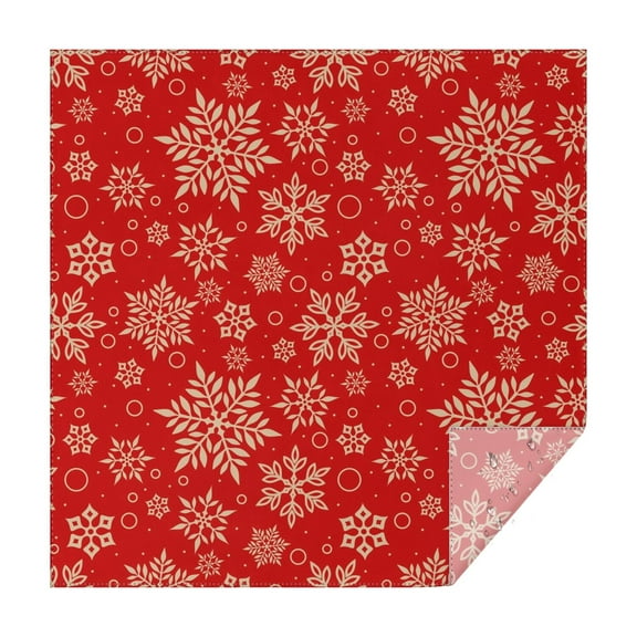 Christmas Square Tablecloth 42x42 Inch – Waterproof Polyester Printed Table Cover, Wrinkle Resistant & Washable for Kitchen Dining Picnic Party Decor, Single-v4-15, White