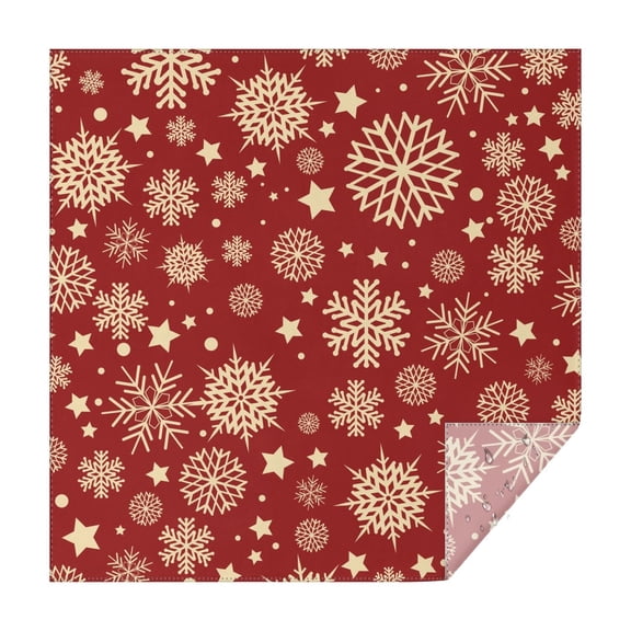 Christmas Square Tablecloth 42x42 Inch – Waterproof Polyester Printed Table Cover, Wrinkle Resistant & Washable for Kitchen Dining Picnic Party Decor, Single-v4-15, White
