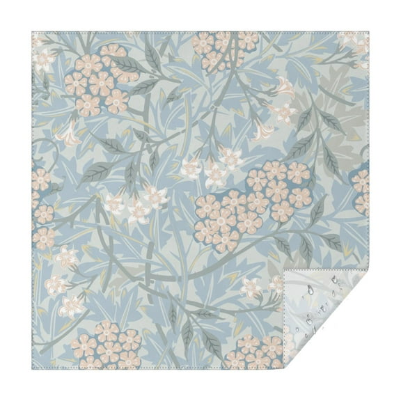 Christmas Square Tablecloth 42x42 Inch – Waterproof Polyester Printed Table Cover, Wrinkle Resistant & Washable for Kitchen Dining Picnic Party Decor, Single-v4-15, White