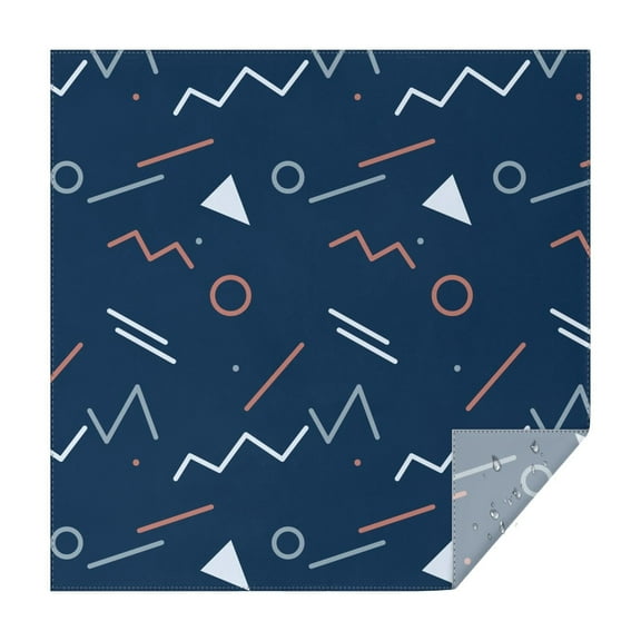 Christmas Square Tablecloth 42x42 Inch – Waterproof Polyester Printed Table Cover, Wrinkle Resistant & Washable for Kitchen Dining Picnic Party Decor, Single-v4-15, White