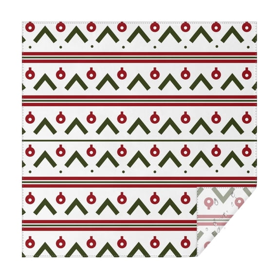 Christmas Square Tablecloth 42x42 Inch – Waterproof Polyester Printed Table Cover, Wrinkle Resistant & Washable for Kitchen Dining Picnic Party Decor, Single-v4-15, White