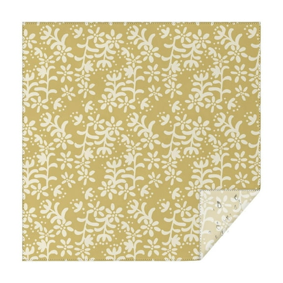 Christmas Square Tablecloth 42x42 Inch – Waterproof Polyester Printed Table Cover, Wrinkle Resistant & Washable for Kitchen Dining Picnic Party Decor, Single-v4-15, White