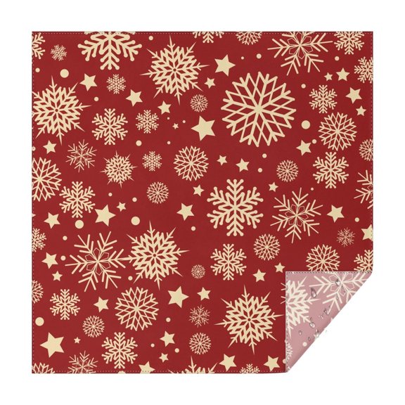 Christmas Square Tablecloth 42x42 Inch – Waterproof Polyester Printed Table Cover, Wrinkle Resistant & Washable for Kitchen Dining Picnic Party Decor, Single-v4-15, White