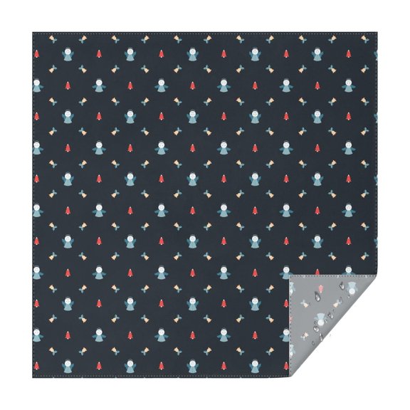 Christmas Square Tablecloth 42x42 Inch – Waterproof Polyester Printed Table Cover, Wrinkle Resistant & Washable for Kitchen Dining Picnic Party Decor, Single-v4-15, White