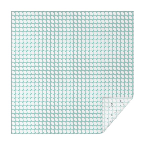 Christmas Square Tablecloth 52x52 Inch – Waterproof Polyester Printed Table Cover, Wrinkle Resistant & Washable for Kitchen Dining Picnic Party Decor, Single-v4-15, White