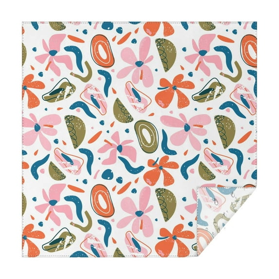 Christmas Square Tablecloth 52x52 Inch – Waterproof Polyester Printed Table Cover, Wrinkle Resistant & Washable for Kitchen Dining Picnic Party Decor, Single-v4-15, White