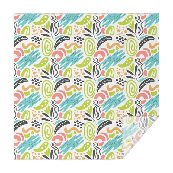 Christmas Square Tablecloth 52x52 Inch – Waterproof Polyester Printed Table Cover, Wrinkle Resistant & Washable for Kitchen Dining Picnic Party Decor, Single-v4-15, White