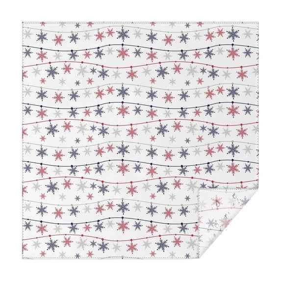 Christmas Square Tablecloth 52x52 Inch – Waterproof Polyester Printed Table Cover, Wrinkle Resistant & Washable for Kitchen Dining Picnic Party Decor, Single-v4-15, White