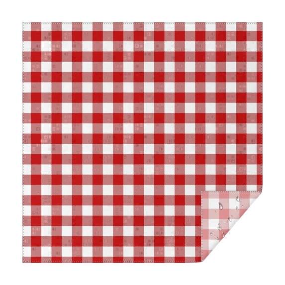 Christmas Square Tablecloth 52x52 Inch – Waterproof Polyester Printed Table Cover, Wrinkle Resistant & Washable for Kitchen Dining Picnic Party Decor, Single-v4-15, White