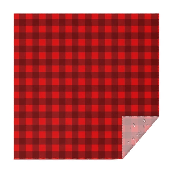Christmas Square Tablecloth 52x52 Inch – Waterproof Polyester Printed Table Cover, Wrinkle Resistant & Washable for Kitchen Dining Picnic Party Decor, Single-v4-15, White