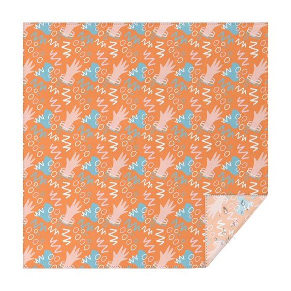 Christmas Square Tablecloth 52x52 Inch – Waterproof Polyester Printed Table Cover, Wrinkle Resistant & Washable for Kitchen Dining Picnic Party Decor, Single-v4-15, White