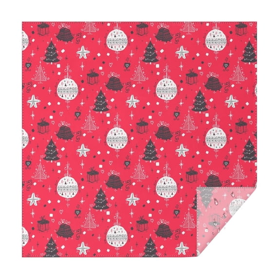 Christmas Square Tablecloth 60x60 Inch – Waterproof Polyester Printed Table Cover, Wrinkle Resistant & Washable for Kitchen Dining Picnic Party Decor, Single-v4-13, White