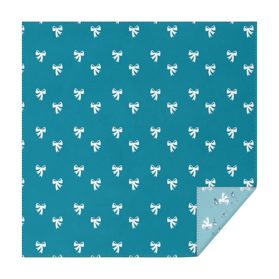Christmas Square Tablecloth 60x60 Inch – Waterproof Polyester Printed Table Cover, Wrinkle Resistant & Washable for Kitchen Dining Picnic Party Decor, Single-v4-13, White