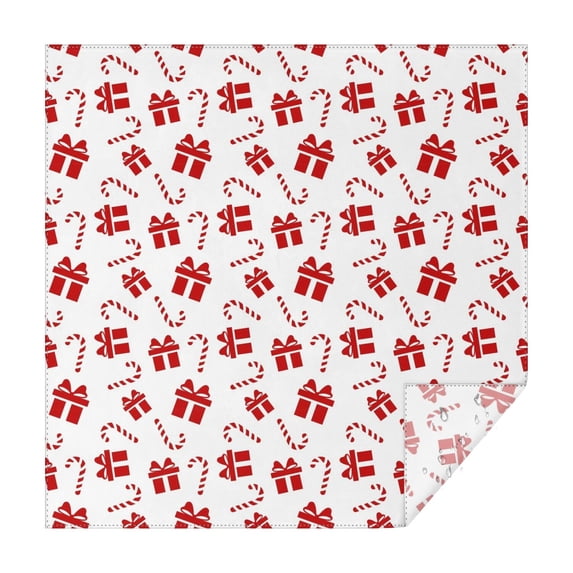 Christmas Square Tablecloth 60x60 Inch – Waterproof Polyester Printed Table Cover, Wrinkle Resistant & Washable for Kitchen Dining Picnic Party Decor, Single-v4-13, White