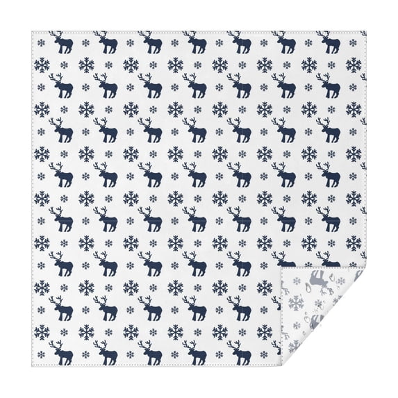 Christmas Square Tablecloth 60x60 Inch – Waterproof Polyester Printed Table Cover, Wrinkle Resistant & Washable for Kitchen Dining Picnic Party Decor, Single-v4-13, White