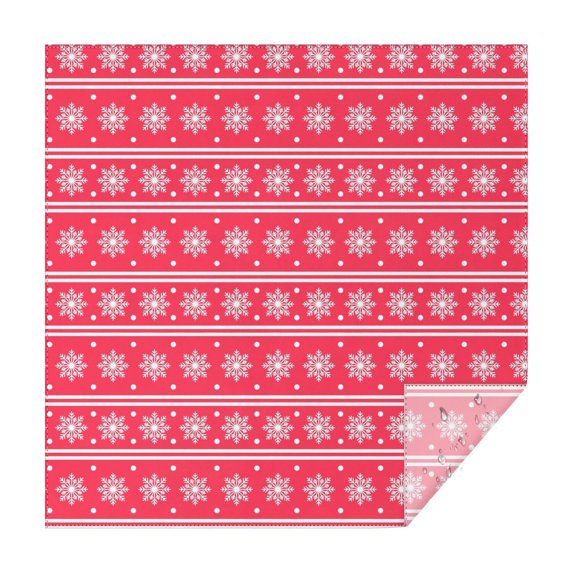 Christmas Square Tablecloth 60x60 Inch – Waterproof Polyester Printed Table Cover, Wrinkle Resistant & Washable for Kitchen Dining Picnic Party Decor, Single-v4-13, White