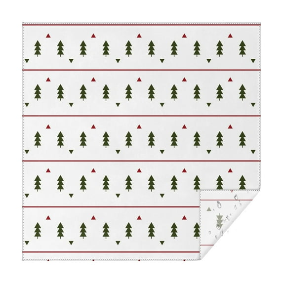 Christmas Square Tablecloth 60x60 Inch – Waterproof Polyester Printed Table Cover, Wrinkle Resistant & Washable for Kitchen Dining Picnic Party Decor, Single-v4-13, White