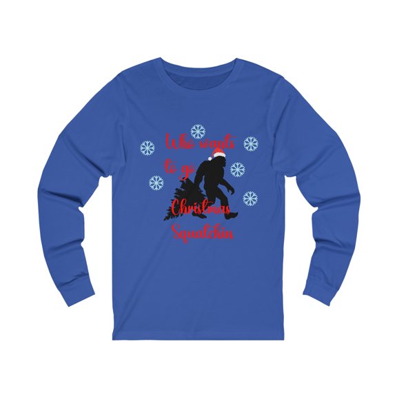 Christmas Squatchin Unisex Jersey Long Sleeve Tee