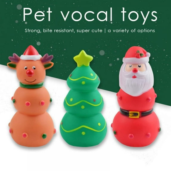 Christmas Squeaky Dog Toys, Durable Latex Dog Chew Toy, Funny Interactive Dog Toys Perfect for Puppy Small Medium Pets Dogs