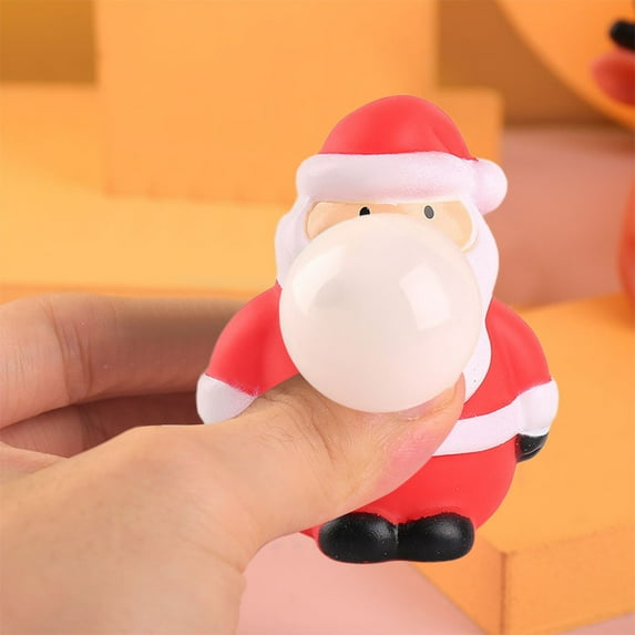 Christmas Squeeze Spit Bubble Toys,Santa Elk Snowman Squeeze Decompression Toys,Christmas Gift for Family Friend