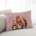 thumbnail image 1 of Christmas Squirrels Throw Pillow Cover,Winter Snowflake Tree Branch Pink Xmas Rectangle Decorative Pillow Case Protector Soft Cushion Cover Lumbar Pillowcase for Couch Sofa Bedroom Decor 20x36 Inch, 1 of 8