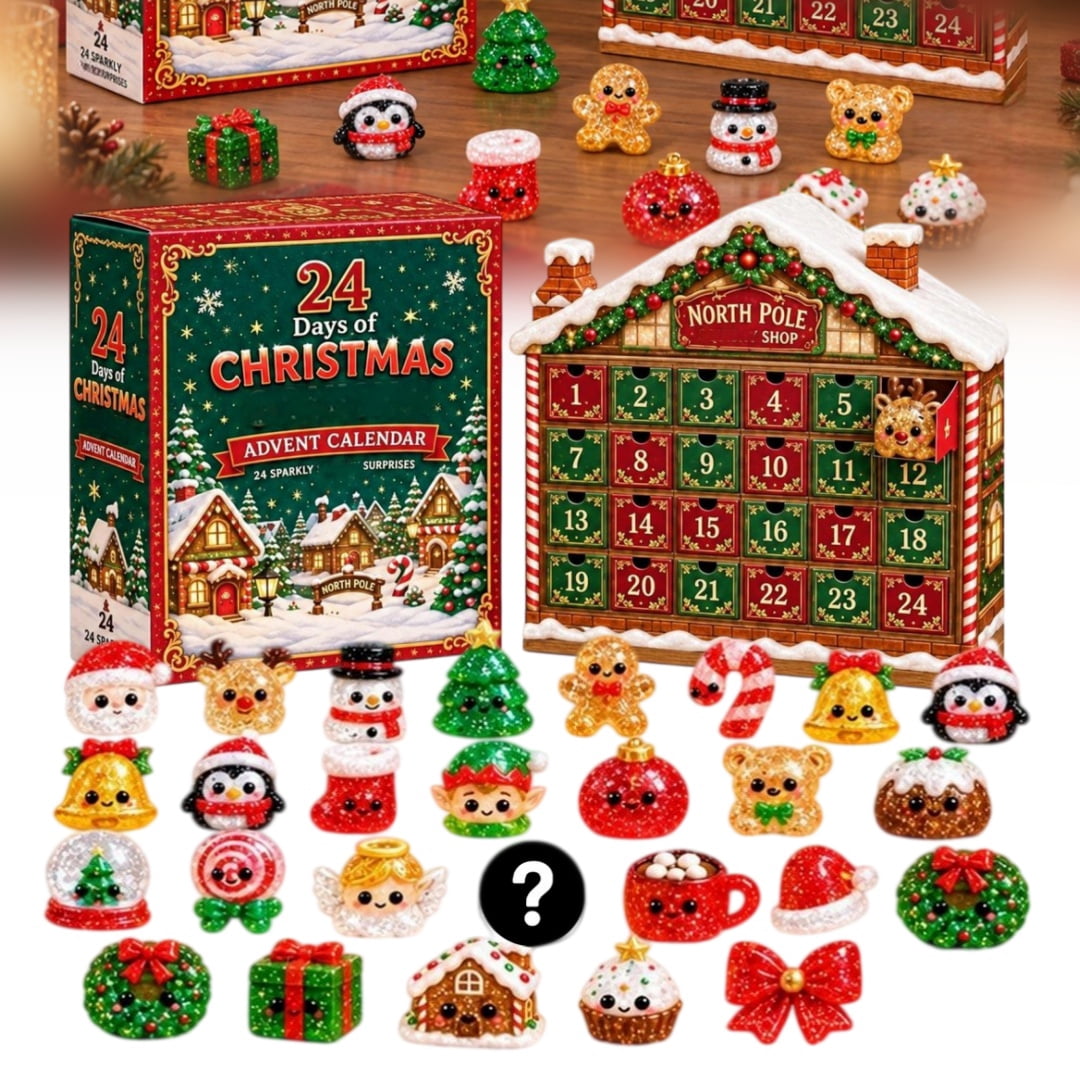 Christmas Squishies Advent Calendar 2026 24 Days Sparkly Mini Squishy ...