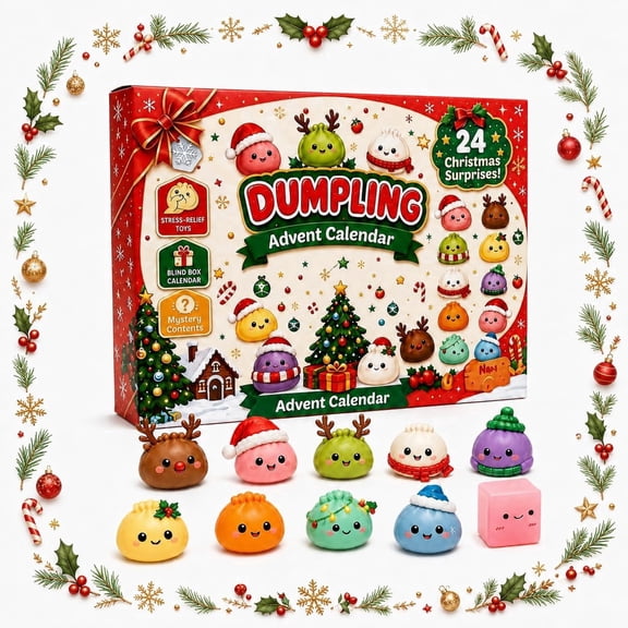 Christmas Squishies Advent Calendar 2026, Xmas Countdown Calendar for Adults, 24-Day Countdown to Christmas Decor